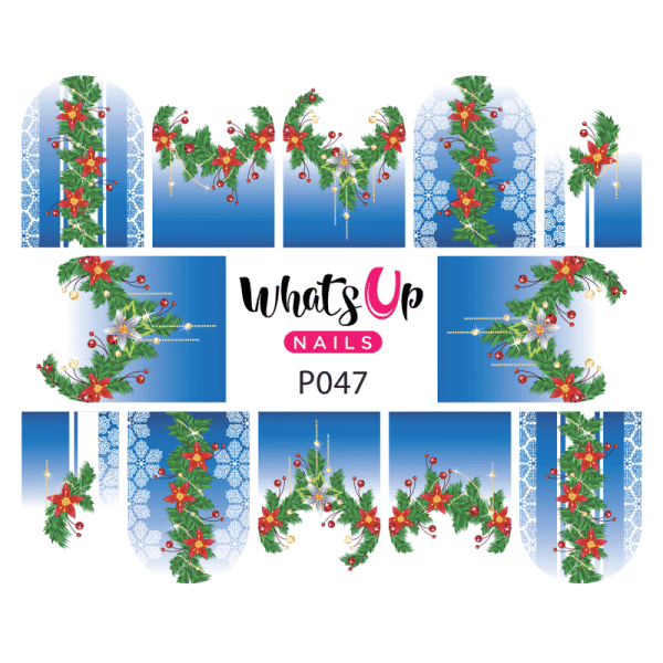 Whats Up Nails - Poinsettia Garland P047