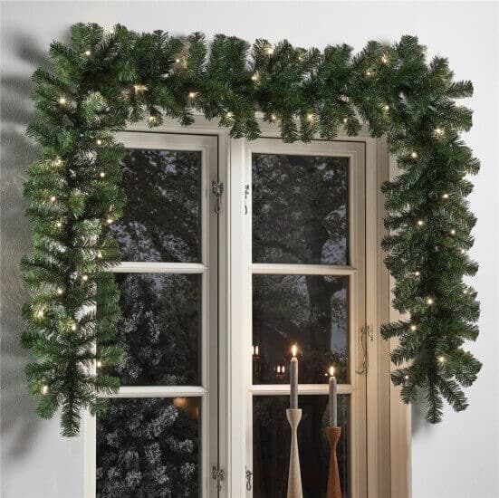 Kunstig granguirlande m/lys - L2,7m