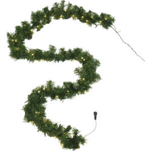 Nordic Winter granguirlande med lys, 2,4 meter